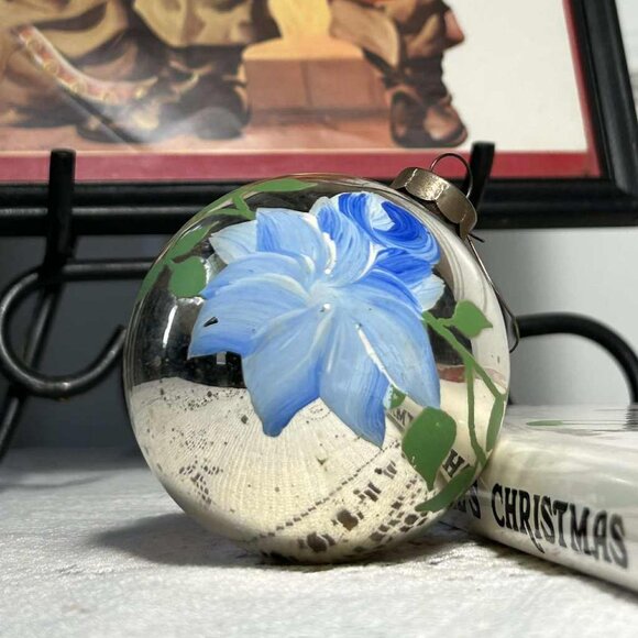 MCM hand painted mercury glass Christmas ornament - Picture 1 of 10